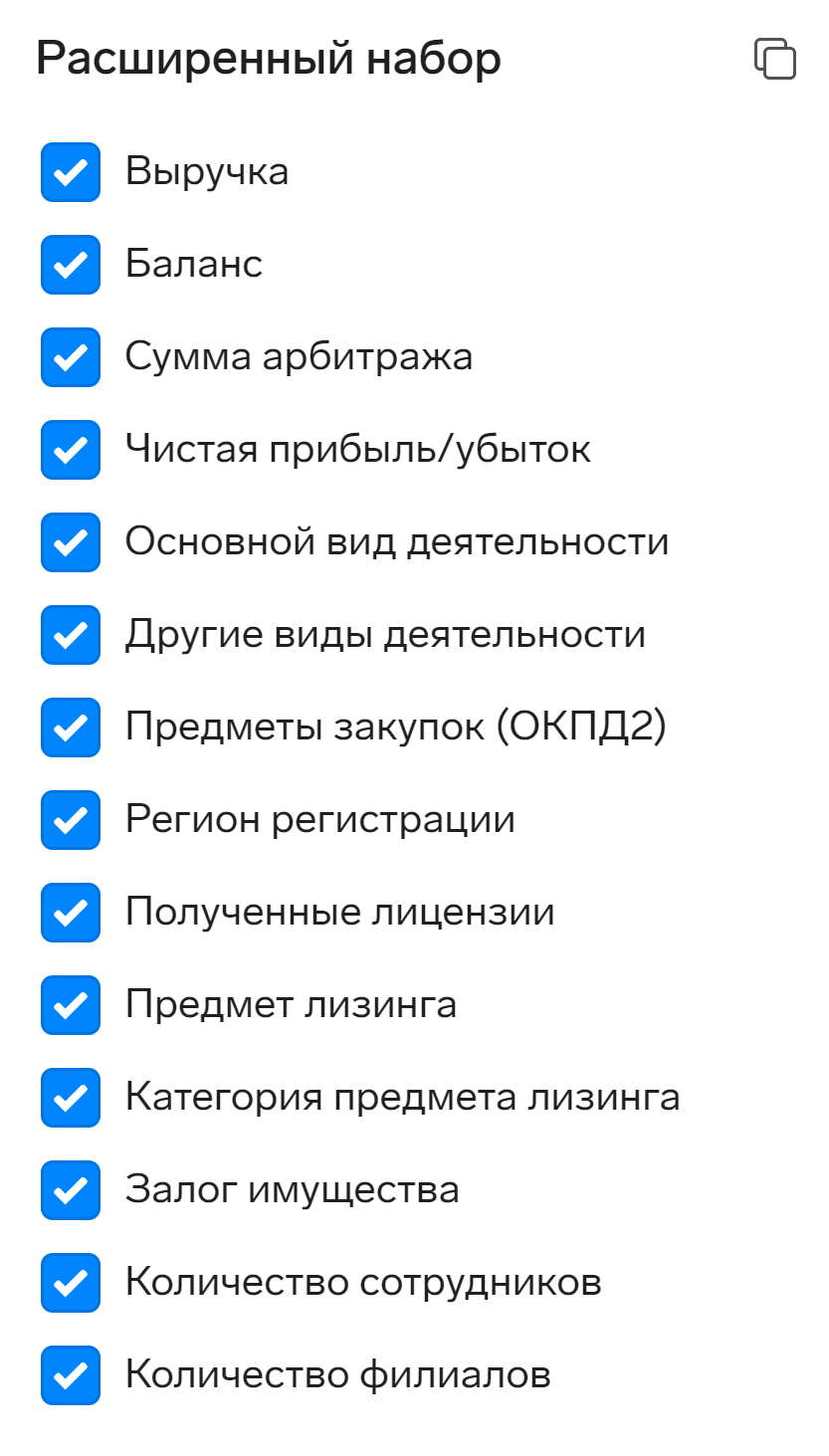 Расширенные сведения