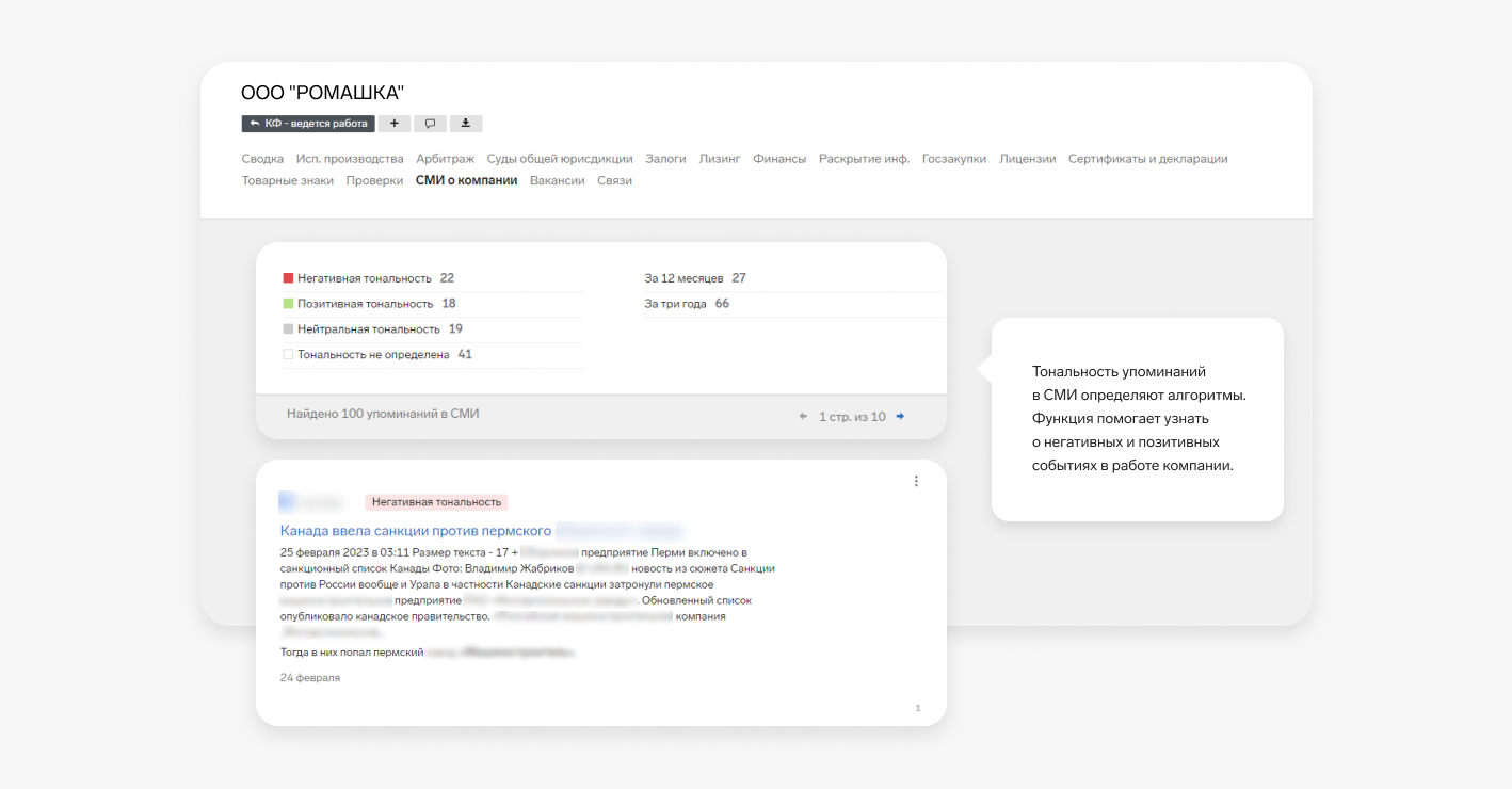 Новости о бизнес-партнере в Контур.Фокусе