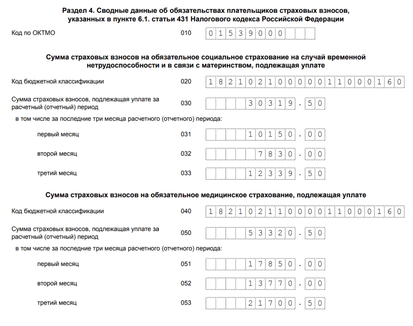 Рсв за год пример