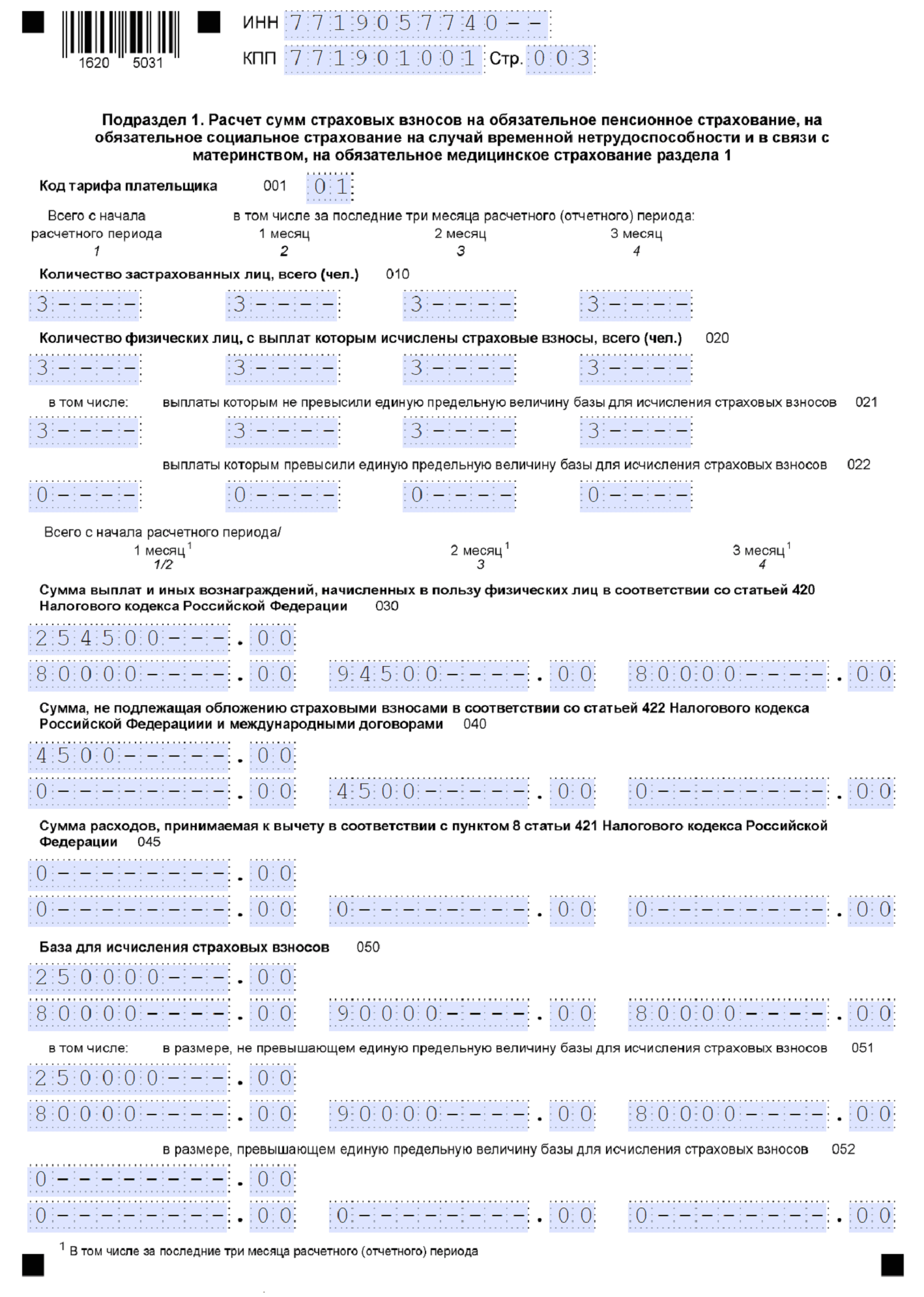 Особенности отчетности по взносам