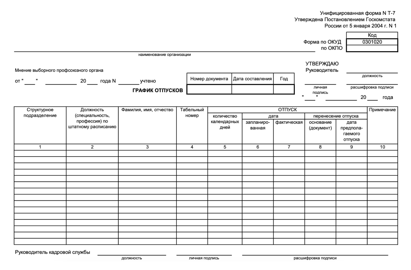 Форма Графика отпусков унифицированная форма т-7. Форма Бланка 0504045 по ОКУД. Книга учета бланки строгой отчетности. Журнал выдачи бланков строгой отчетности образец.