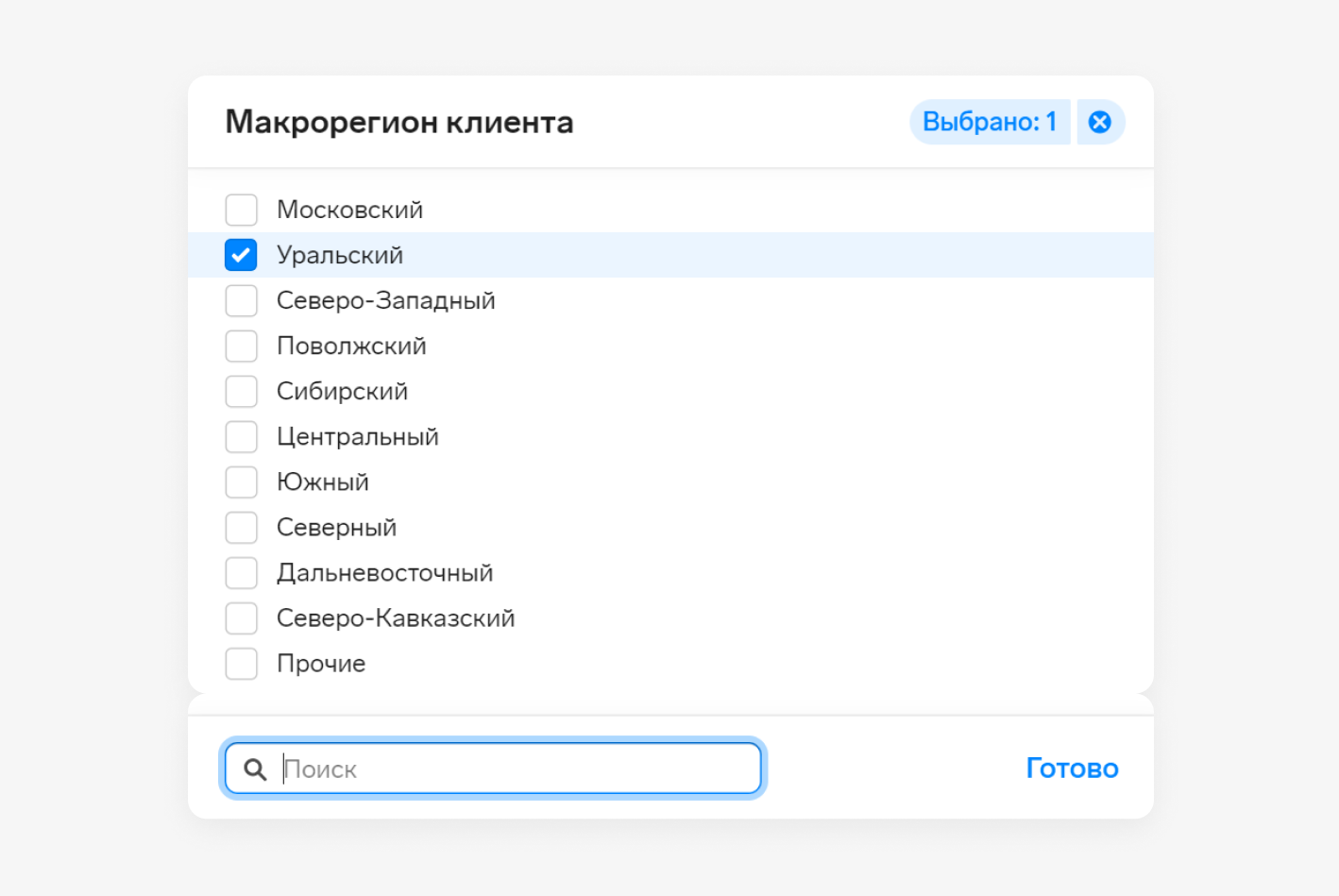 Пример критерия типа «категория»