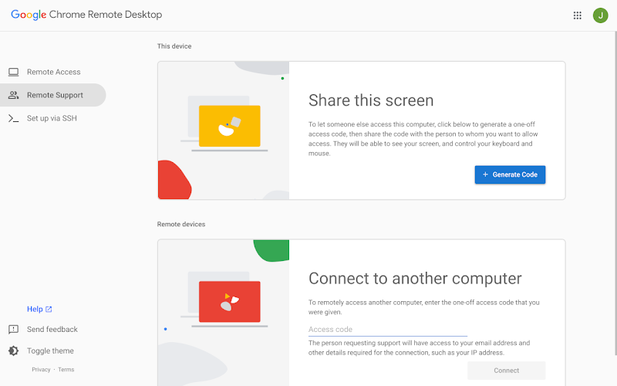 Скриншот Chrome Remote Desktop