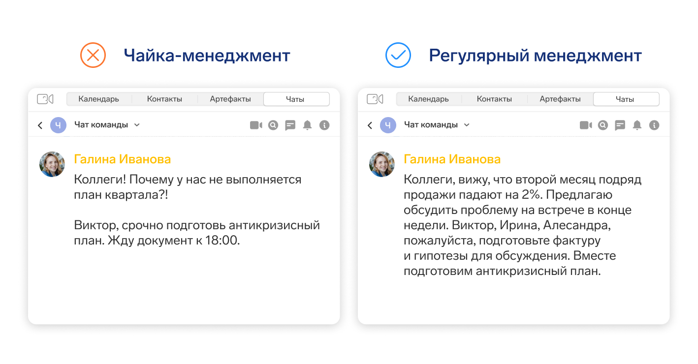 Помощи и поддержки от чайки нет — с проблемами подчиненные справляются сами.