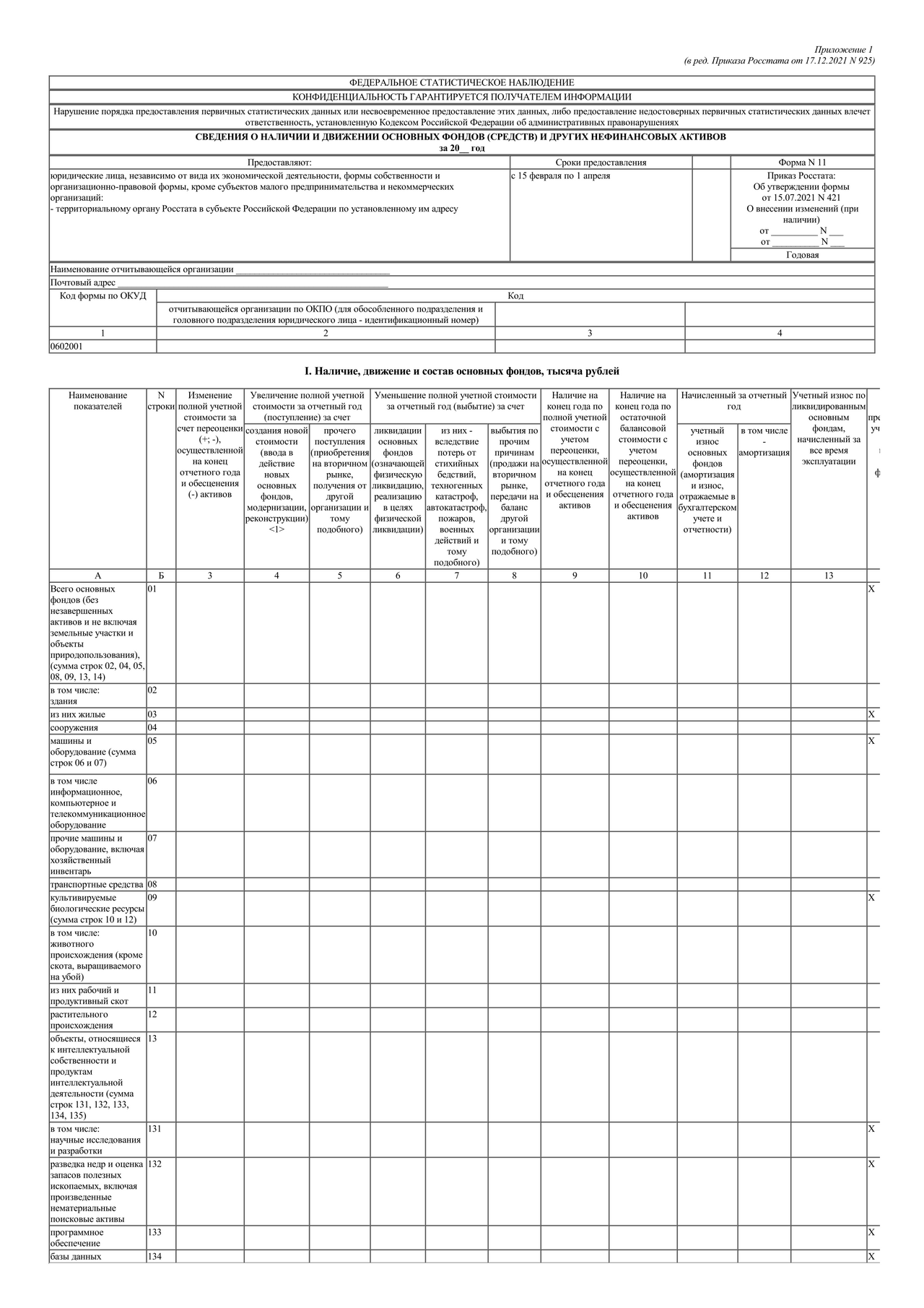 Актуальный бланк отчетности по форме Форма 11 — Контур.Экстерн