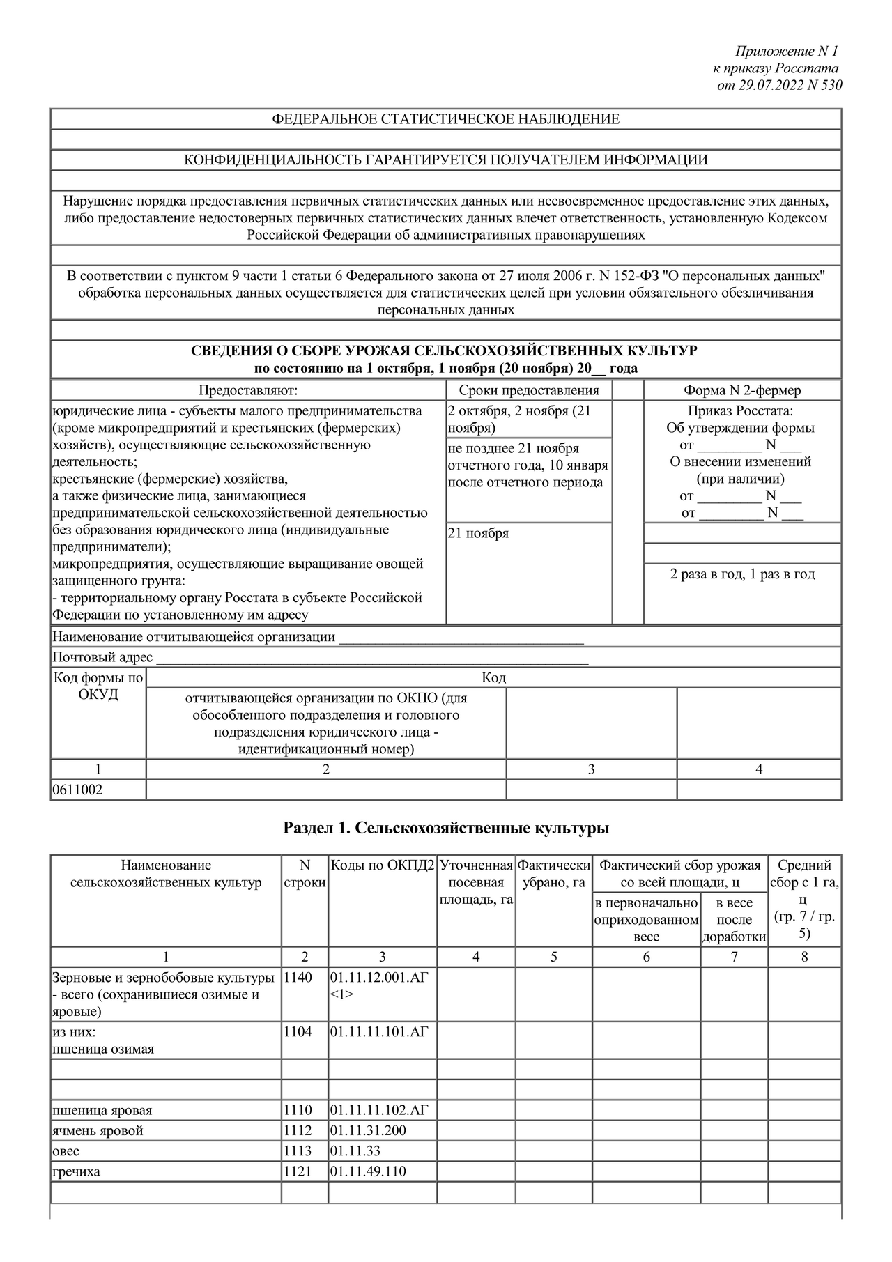 Актуальный бланк отчетности по форме Форма 2-ФЕРМЕР — Контур.Экстерн