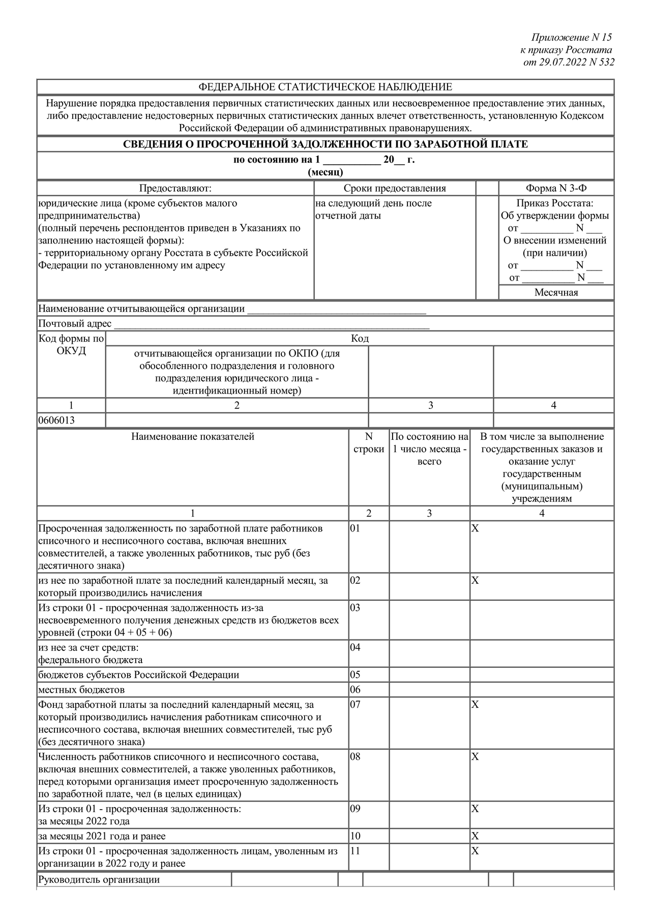 № 3-Ф «Сведения о просроченной задолженности по заработной плате» —  Контур.Бухгалтерия