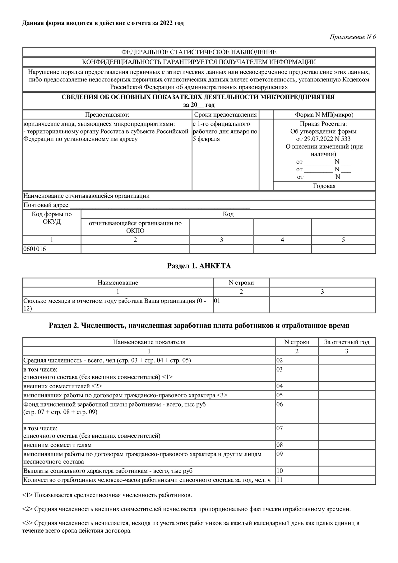 Актуальный бланк отчетности по форме Форма МП (микро) — Контур.Экстерн