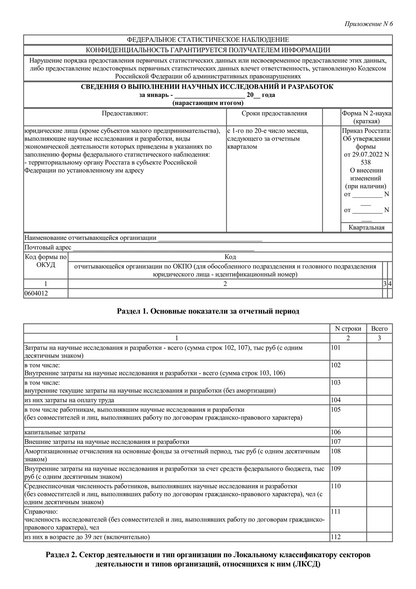 Актуальный бланк отчетности по форме Форма 2-НАУКА (краткая) — Контур ...