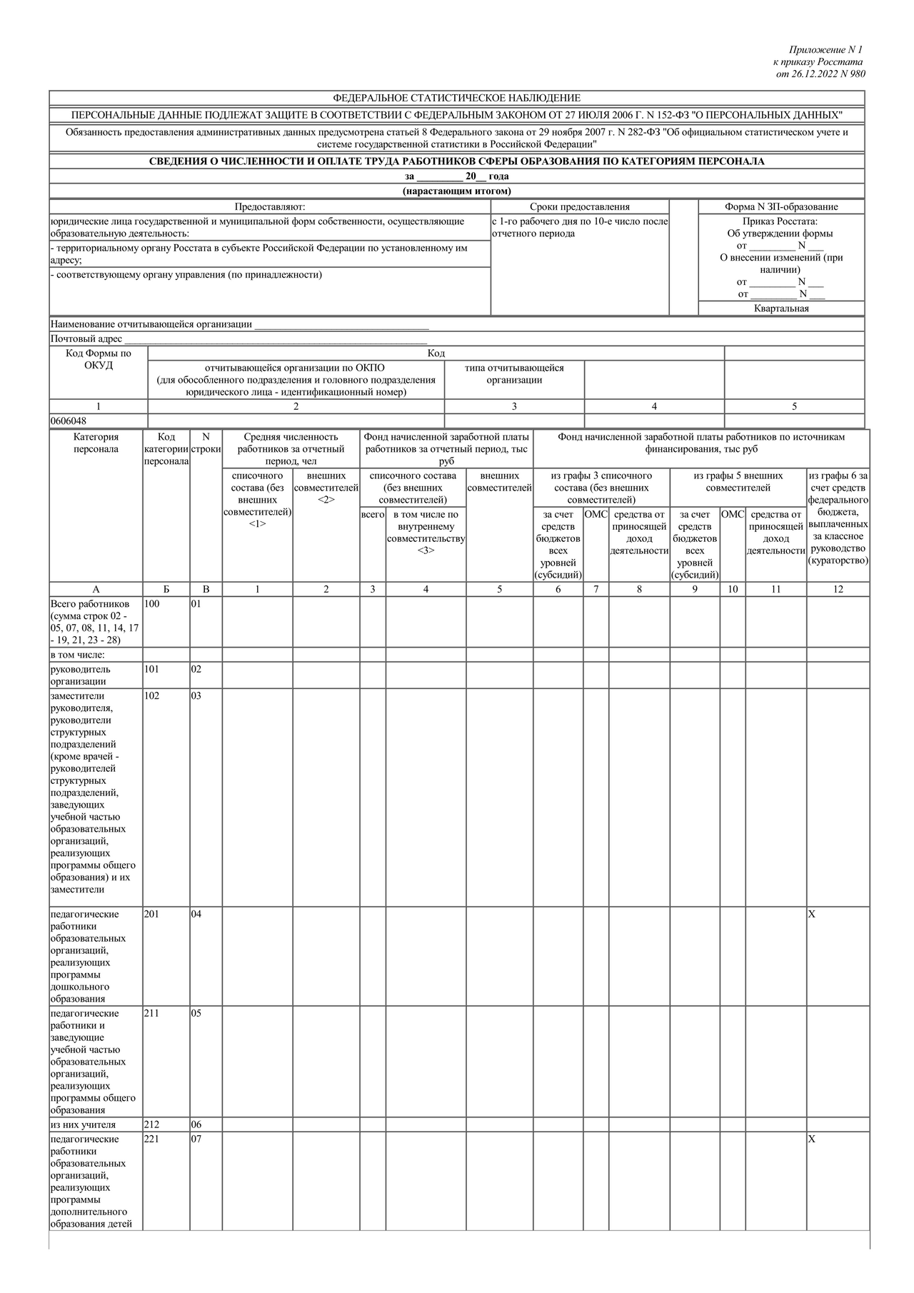 Актуальный бланк отчетности по форме Форма ЗП-образование — Контур.Экстерн